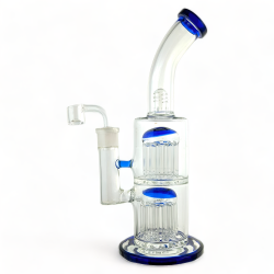 12" Bent-Neck Bliss with Dual Tree Percs Water Pipe Assorted color - [WP-1674-2]